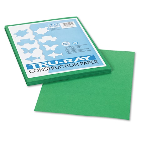 Pacon Tru-Ray Construction Paper, 76 lb Text Weight, 9 x 12, Holiday Green, PK50 102960